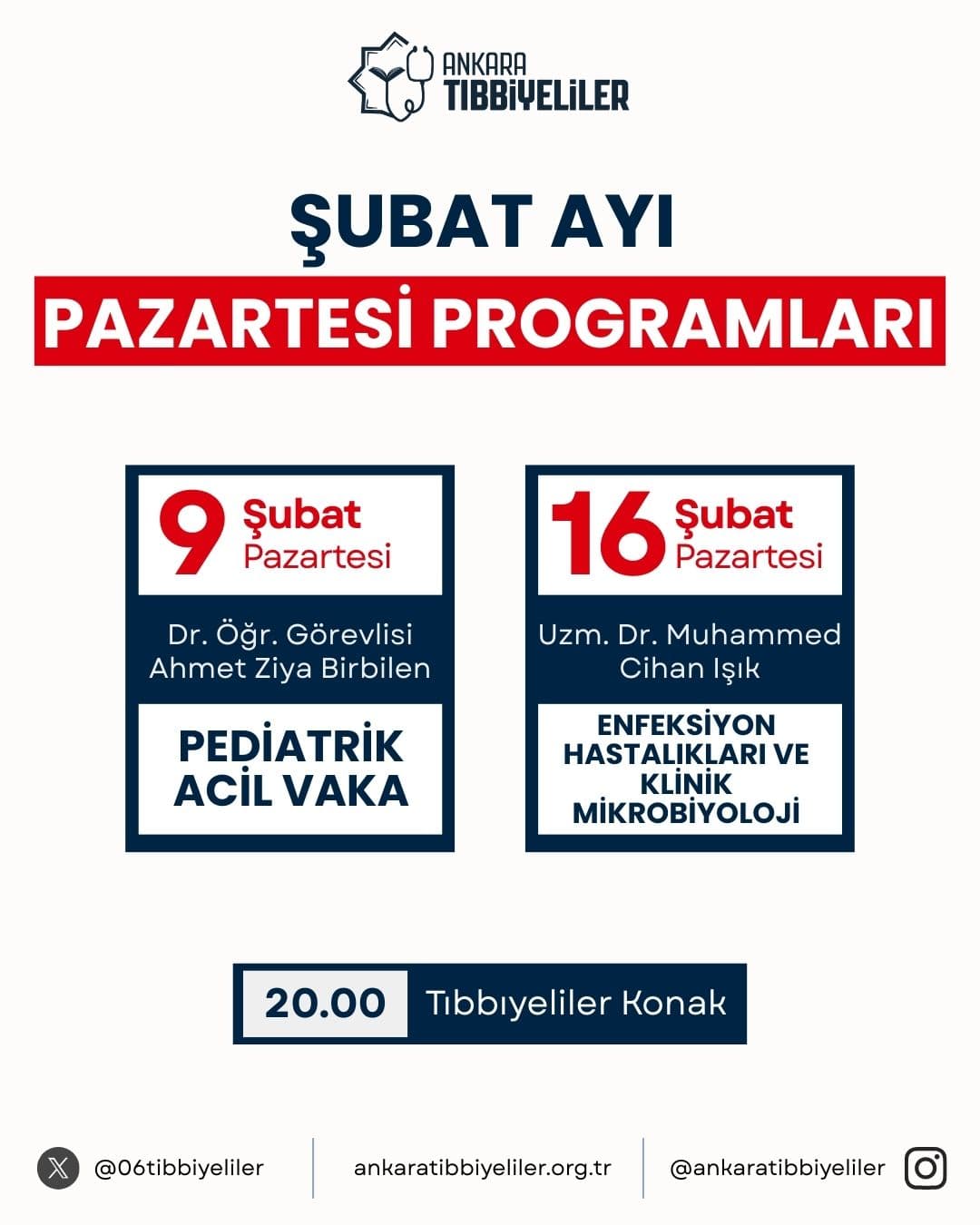 Şubat Ayı Pazartesi Programları